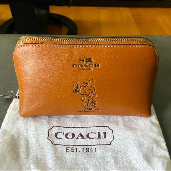Coach Handbags - Coach X Peanuts Cosmetic Bag Camel